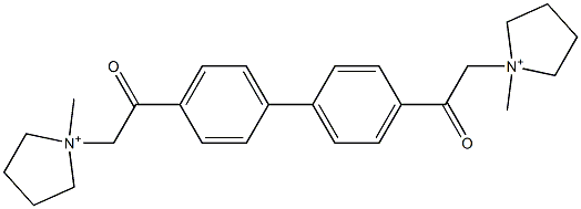 1,1'-[[1,1'-Biphenyl-4,4'-diyl]bis(2-oxo-2,1-ethanediyl)]bis(1-methylpyrrolidinium) 구조식 이미지