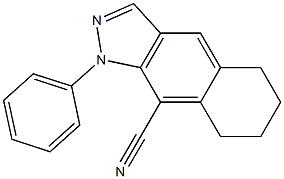 5,6,7,8-Tetrahydro-1-phenyl-1H-benz[f]indazole-9-carbonitrile Structure