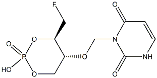 (4R,5R)-4-(Fluoromethyl)-5-[[(1,2,3,4-tetrahydro-2,4-dioxopyrimidin)-3-yl]methoxy]-2-hydroxy-1,3,2-dioxaphosphorinane-2-oxide Structure