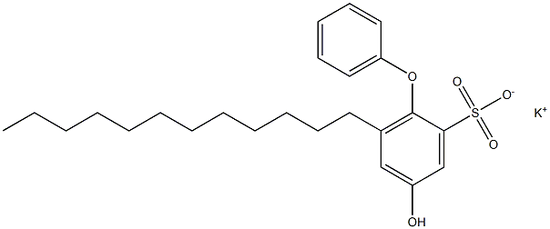 4-Hydroxy-6-dodecyl[oxybisbenzene]-2-sulfonic acid potassium salt 구조식 이미지