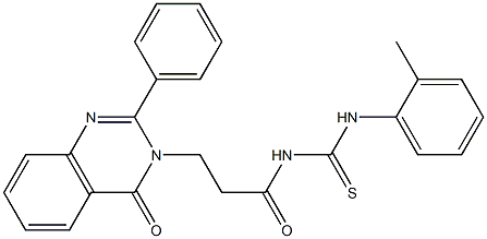 1-[3-(4-Oxo-2-phenyl-3,4-dihydroquinazolin-3-yl)propionyl]-3-(o-tolyl)thiourea 구조식 이미지