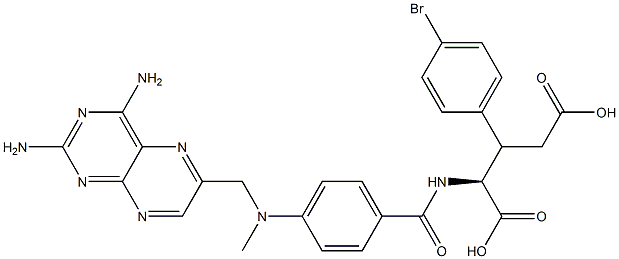 N-[4-[Methyl[(2,4-diamino-6-pteridinyl)methyl]amino]benzoyl]-3-(4-bromophenyl)glutamic acid 구조식 이미지