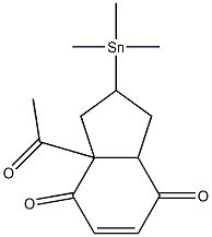 7a-Acetyl-2,3,3a,4,7,7a-hexahydro-2-(trimethylstannyl)-1H-indene-4,7-dione 구조식 이미지