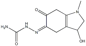 1-[(2,3,4,5,6,7-Hexahydro-3-hydroxy-1-methyl-6-oxo-1H-indol)-5-ylidene]semicarbazide 구조식 이미지