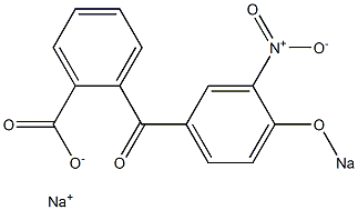 o-(3-Nitro-4-sodiooxybenzoyl)benzoic acid sodium salt Structure