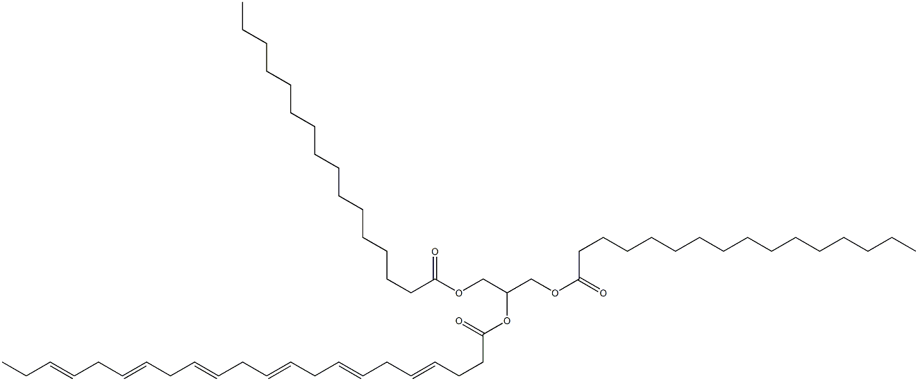 1-O,3-O-Bis(hexadecanoyl)-2-O-(1-oxo-4,7,10,13,16,19-docosahexaene-1-yl)glycerol 구조식 이미지