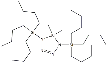 5,5-Dimethyl-1,4-bis(tributylsilyl)-1,2,3,4-tetraaza-5-sila-2-cyclopentene Structure