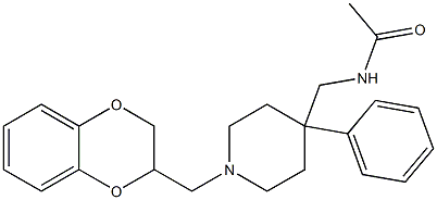 N-[[1-[(1,4-Benzodioxan-2-yl)methyl]-4-phenylpiperidin-4-yl]methyl]acetamide 구조식 이미지