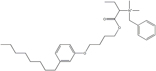 N,N-Dimethyl-N-benzyl-N-[1-[[4-(3-octylphenyloxy)butyl]oxycarbonyl]propyl]aminium 구조식 이미지