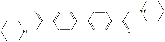 1,1'-[[1,1'-Biphenyl-4,4'-diyl]bis(2-oxo-2,1-ethanediyl)]bis(piperidinium) 구조식 이미지