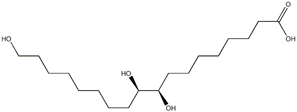 (9R,10R)-9,10,18-Trihydroxyoctadecanoic acid Structure