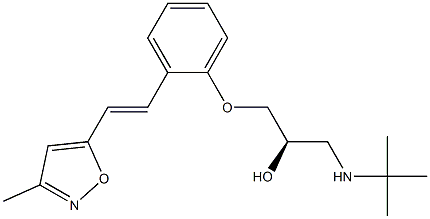 (R)-1-[(1,1-Dimethylethyl)amino]-3-[2-[(E)-2-(3-methyl-5-isoxazolyl)ethenyl]phenoxy]-2-propanol 구조식 이미지