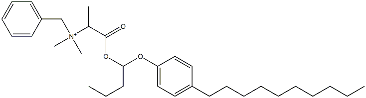 N,N-Dimethyl-N-benzyl-N-[1-[[1-(4-decylphenyloxy)butyl]oxycarbonyl]ethyl]aminium Structure