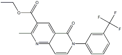 6-(3-(Trifluoromethyl)phenyl)-2-methyl-5-oxo-5,6-dihydro-1,6-naphthyridine-3-carboxylic acid ethyl ester 구조식 이미지