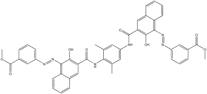 1,4-Bis[1-[[3-(methoxycarbonyl)phenyl]azo]-2-hydroxy-3-naphthoylamino]-2,6-dimethylbenzene Structure