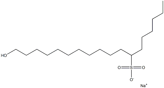 18-Hydroxyoctadecane-7-sulfonic acid sodium salt Structure