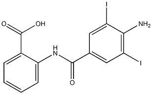 2-[N-(4-Amino-3,5-diiodobenzoyl)amino]benzoic acid 구조식 이미지