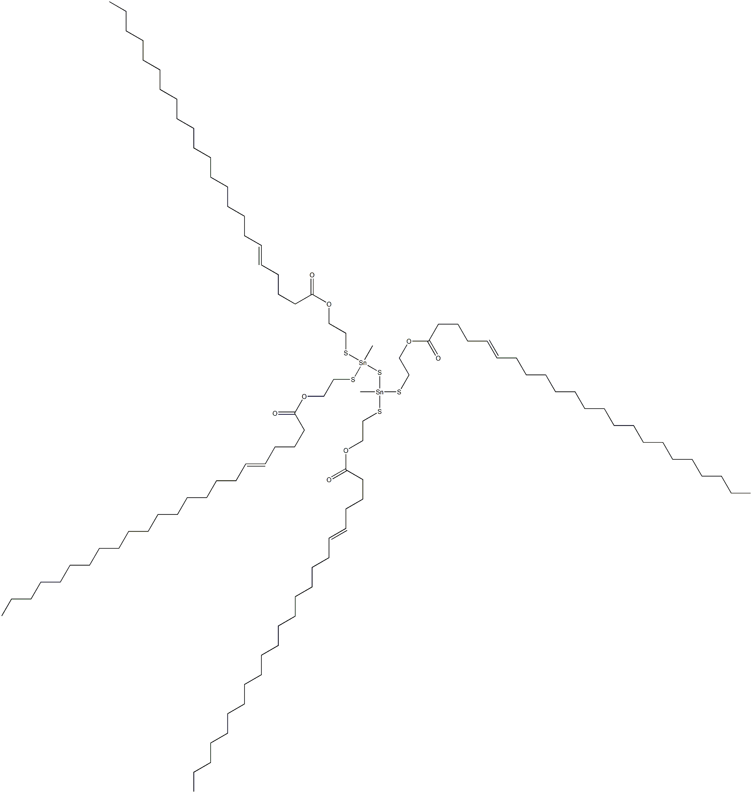 Bis[methylbis[[2-(4-docosenylcarbonyloxy)ethyl]thio]stannyl] sulfide Structure