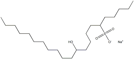 11-Hydroxydocosane-6-sulfonic acid sodium salt 구조식 이미지