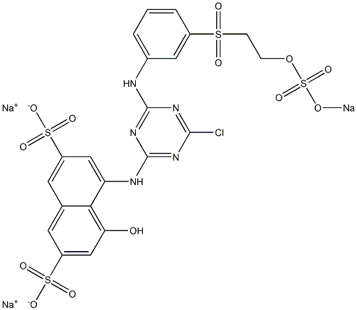 5-[4-Chloro-6-[m-[2-(sodiooxysulfonyloxy)ethylsulfonyl]anilino]-1,3,5-triazin-2-ylamino]-4-hydroxy-2,7-naphthalenedisulfonic acid disodium salt Structure