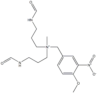 N,N-Bis[3-(formylamino)propyl]-N-methyl-4-methoxy-3-nitrobenzenemethanaminium 구조식 이미지