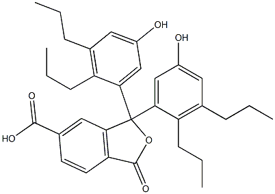 1,3-Dihydro-1,1-bis(5-hydroxy-2,3-dipropylphenyl)-3-oxoisobenzofuran-6-carboxylic acid Structure