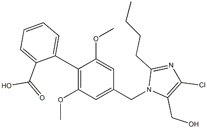 4'-[(4-Chloro-2-butyl-5-hydroxymethyl-1H-imidazol-1-yl)methyl]-2',6'-dimethoxy-1,1'-biphenyl-2-carboxylic acid Structure