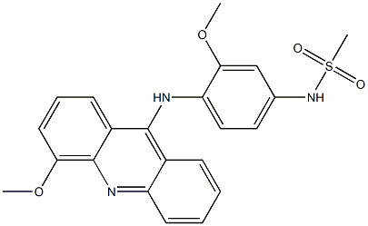 N-[3-Methoxy-4-[(4-methoxy-9-acridinyl)amino]phenyl]methanesulfonamide 구조식 이미지