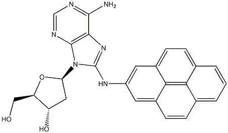 N-(2'-Deoxyadenosin-8-yl)pyren-2-amine 구조식 이미지