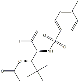 Acetic acid (1S,2S)-1-tert-butyl-2-(tosylamino)-3-iodo-3-butenyl ester 구조식 이미지