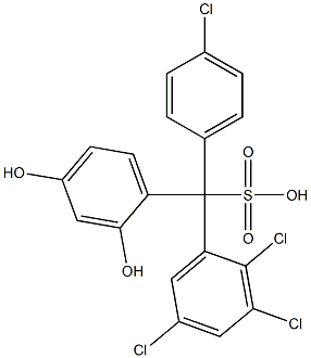 (4-Chlorophenyl)(2,3,5-trichlorophenyl)(2,4-dihydroxyphenyl)methanesulfonic acid 구조식 이미지