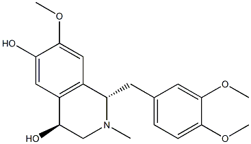 (1S,4S)-1,2,3,4-Tetrahydro-2-methyl-1-(3,4-dimethoxybenzyl)-7-methoxyisoquinoline-4,6-diol 구조식 이미지