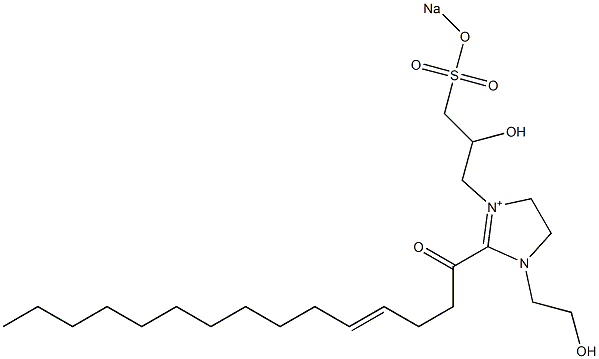 1-(2-Hydroxyethyl)-3-[2-hydroxy-3-(sodiooxysulfonyl)propyl]-2-(4-pentadecenoyl)-2-imidazoline-3-ium Structure