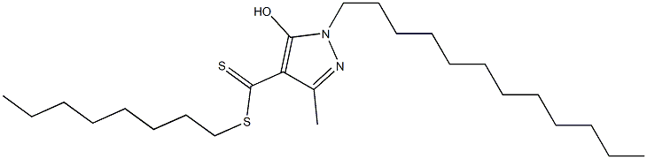 1-Dodecyl-3-methyl-5-hydroxy-1H-pyrazole-4-dithiocarboxylic acid octyl ester Structure