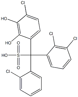 (2-Chlorophenyl)(2,3-dichlorophenyl)(4-chloro-2,3-dihydroxyphenyl)methanesulfonic acid 구조식 이미지