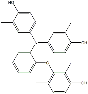 N,N-Bis(4-hydroxy-3-methylphenyl)-2-(3-hydroxy-2,6-dimethylphenoxy)benzenamine Structure