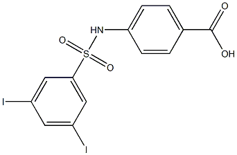 4-[(3,5-Diiodophenyl)sulfonylamino]benzoic acid 구조식 이미지