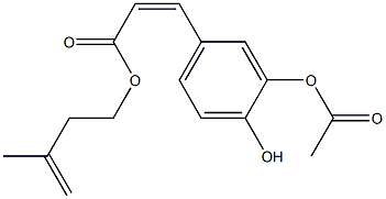 (Z)-3-(4-Hydroxy-3-acetoxyphenyl)propenoic acid 3-methyl-3-butenyl ester 구조식 이미지