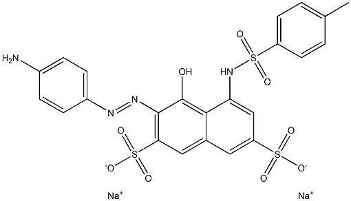 3-[(4-Aminophenyl)azo]-4-hydroxy-5-[[(4-methylphenyl)sulfonyl]amino]-2,7-naphthalenedisulfonic acid disodium salt 구조식 이미지