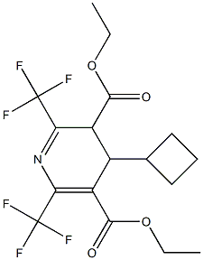 3,4-Dihydro-2,6-bis(trifluoromethyl)-4-cyclobutylpyridine-3,5-dicarboxylic acid diethyl ester Structure