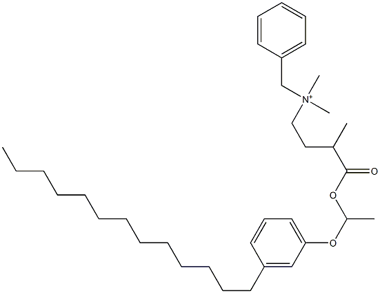 N,N-Dimethyl-N-benzyl-N-[3-[[1-(3-tridecylphenyloxy)ethyl]oxycarbonyl]butyl]aminium 구조식 이미지