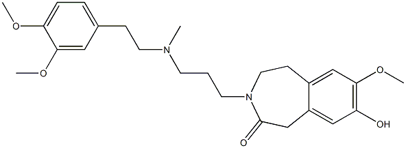 4,5-Dihydro-8-hydroxy-7-methoxy-3-[3-[N-methyl-2-(3,4-dimethoxyphenyl)ethylamino]propyl]-1H-3-benzazepin-2(3H)-one Structure