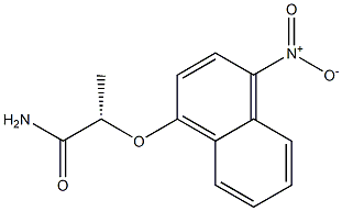 [S,(+)]-2-[(4-Nitro-1-naphtyl)oxy]propionamide 구조식 이미지