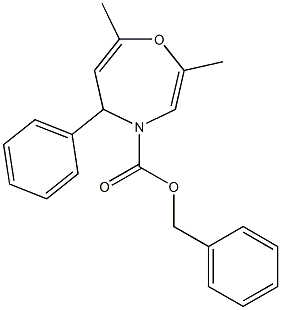 2,7-Dimethyl-5-phenyl-4,5-dihydro-1,4-oxazepine-4-carboxylic acid benzyl ester 구조식 이미지