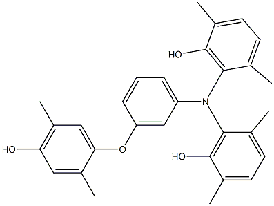 N,N-Bis(6-hydroxy-2,5-dimethylphenyl)-3-(4-hydroxy-2,5-dimethylphenoxy)benzenamine 구조식 이미지