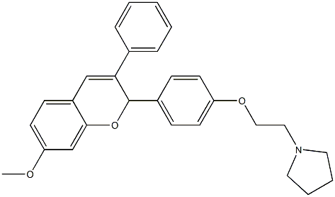 2-[4-[2-(1-Pyrrolidinyl)ethoxy]phenyl]-3-phenyl-7-methoxy-2H-1-benzopyran Structure