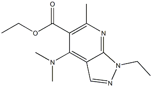 1-Ethyl-4-(dimethylamino)-6-methyl-1H-pyrazolo[3,4-b]pyridine-5-carboxylic acid ethyl ester 구조식 이미지