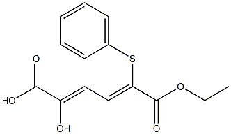 5-Hydroxy-2-phenylthio-2,4-hexadienedioic acid 1-ethyl ester 구조식 이미지