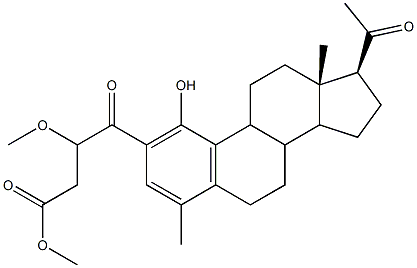 4-[1-Hydroxy-4-methyl-20-oxo-19-norpregna-1,3,5(10)-trien-2-yl]-3-methoxy-4-oxobutanoic acid methyl ester 구조식 이미지