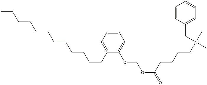 N,N-Dimethyl-N-benzyl-N-[4-[[(2-dodecylphenyloxy)methyl]oxycarbonyl]butyl]aminium 구조식 이미지